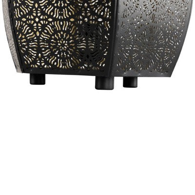  Northlight Laser-Cut Moroccan-Style Mandalas Iron Table Lamp - 15.75" - Black