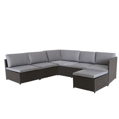  Northlight 4-Piece Savannah Resin Wicker Outdoor Patio Modular Sectional Set With Cushions