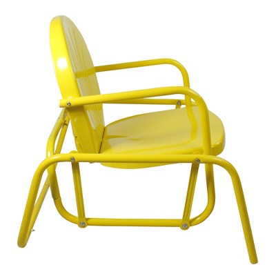  Northlight Outdoor Retro Metal Tulip Glider Patio Chair, Yellow