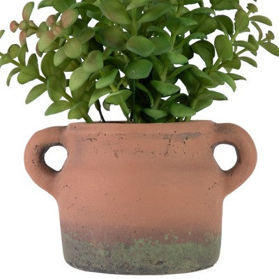  Northlight Real Touch™ Artificial Privet Plant In Vintage Milk Can Style Earthenware Pot - 14"