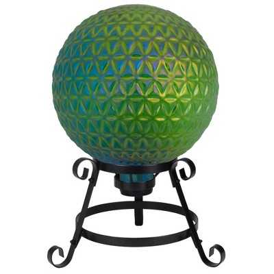  Northlight 10" Blue Iridescent Textured Glass Outdoor Patio Garden Gazing Ball