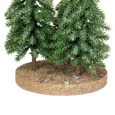  Northlight Icy Downswept Pine Trio Of Trees Christmas Decoration - 8" - Unlit