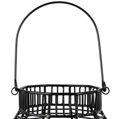  Northlight Large Geometric Iron Hurricane Candle Lantern - 11.25" - Black