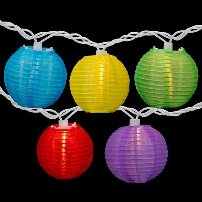  Northlight Round Lantern Indoor Outdoor Patio String Light Set - 7.25' White Wire - 10ct