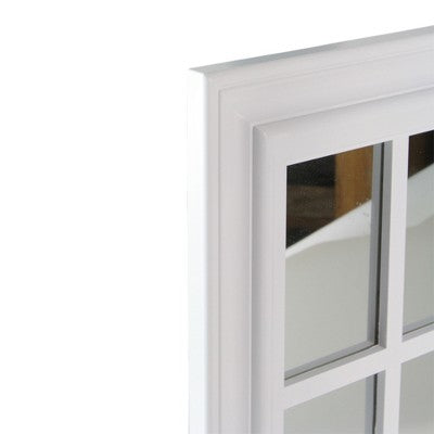  Northlight 17.5" White Mullions Windowpane Square Wall Mirror