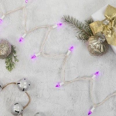  Northlight 50ct LED Mini String Lights Purple - 16.25' White Wire
