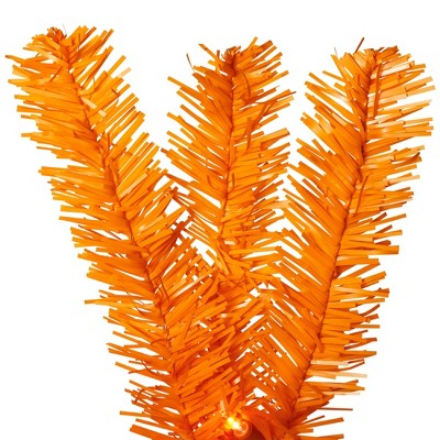 Northlight Pre-Lit Medium Artificial Pine Christmas Tree - 3' - Orange - Clear Lights