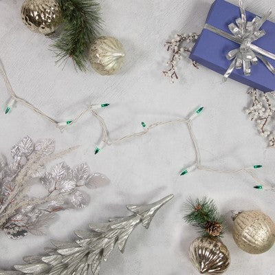  Northlight Mini Christmas Light Set - Teal - 17.25' White Wire - 50ct