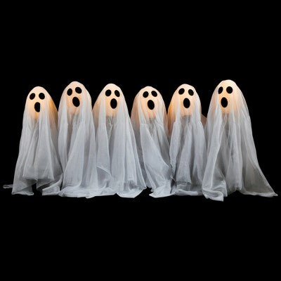  Northlight LED Lighted Ghost Halloween Outdoor Pathway Markers - 30" - Set Of 6
