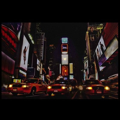  Northlight LED Lighted NYC Times Square Broadway Taxi Cabs Canvas Wall Art 15.75" X 23.5"