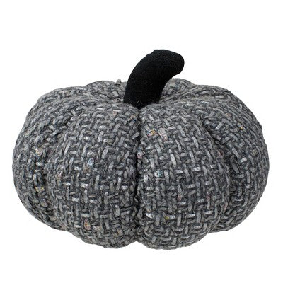  Northlight 7.5" Gray Knitted Fall Harvest Tabletop Pumpkin