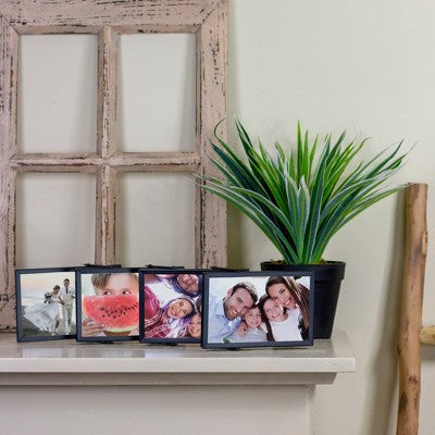  Northlight 20" Contemporary Collapsible Rectangular 4" X 6" Photo Picture Frame - Black