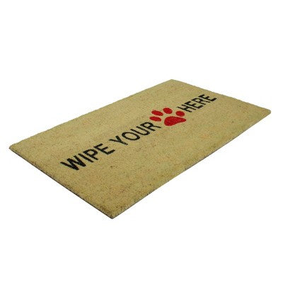  Northlight Beige And Black Animal Print "Wipe Your Paw Here" Doormat 30 X 18
