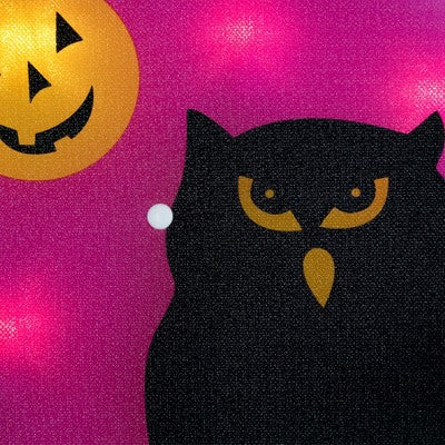  Northlight Lighted Owl And Jack O' Lantern Halloween Window Decoration - 13.75"