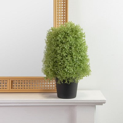  Northlight 15" Artificial Boxwood Cone Topiary Tree With Round Pot, Unlit