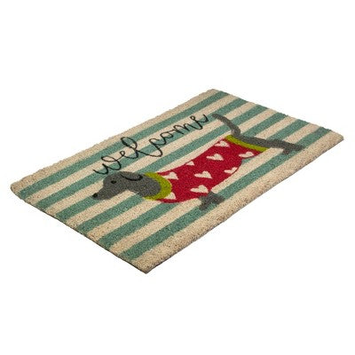  Northlight Natural Coir Rectangular Dachshund Dog Welcome Doormat 18" X 30"