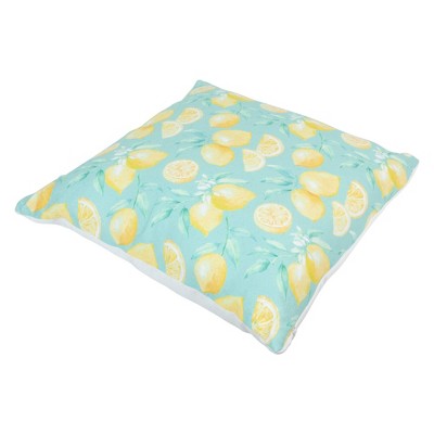  Northlight 17" Square Tropical Lemons Indoor Throw Pillow - Green/Yellow