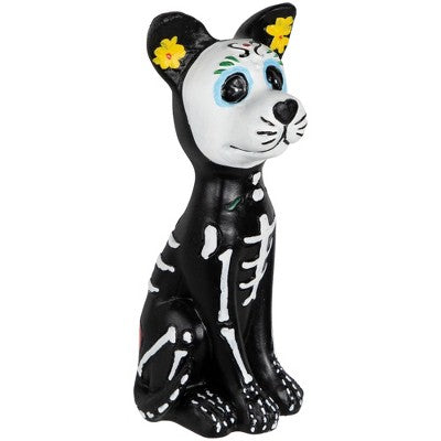  Northlight 5" Black Day Of The Dead Skeleton Dog Figurine Decoration