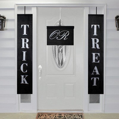  Northlight Trick Or Treat Outdoor Halloween Banners - 19.25" - Black And White - Set Of 3