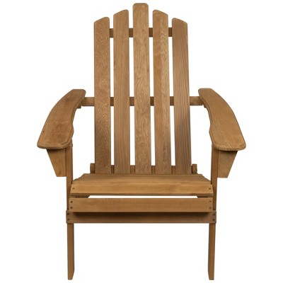  Northlight 36" Natural Stained Classic Folding Wood Adirondack Chair