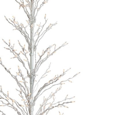  Northlight 6' Prelit Artificial Christmas Tree White Lighted Cascade Twig Outdoor Decoration - Clear Lights