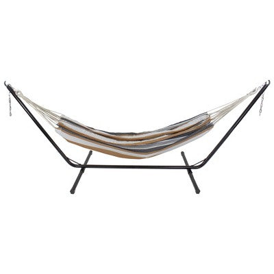  Northlight 73" X 58.5" Striped Double Brazilian Hammock - Brown/White