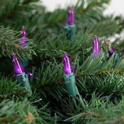  Northlight 50ct Purple LED Mini Christmas Lights, 16.25ft Green Wire