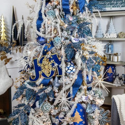  Northlight 16" Blue And Gold "JOY" Metal Christmas Wall Sign