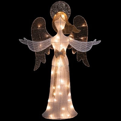  Northlight 49.25" LED Lighted White And Gold Angel Christmas Decoration