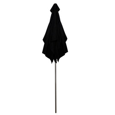  Northlight 10' X 6.5' Outdoor Patio Market Umbrella With Hand Crank - Black