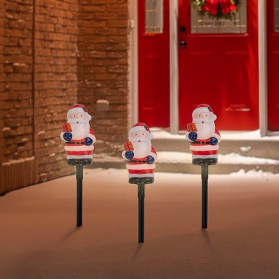  Northlight Lighted Santa Claus Christmas Pathway Markers - 16" - Set Of 4