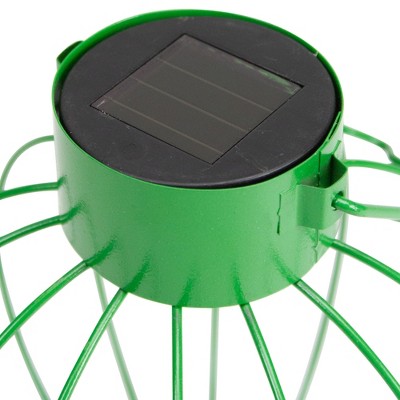 Northlight 6.5" Green Outdoor Hanging LED Solar Lantern With Handle
