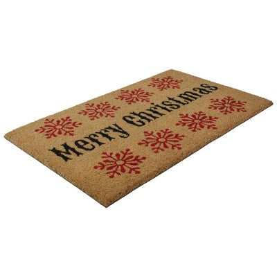  Northlight Natural Coir Merry Christmas Snowflake Doormat 18" X 30"