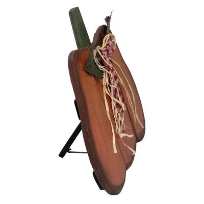  Northlight 10" Green And Orange Fall Harvest Wood Pumpkin