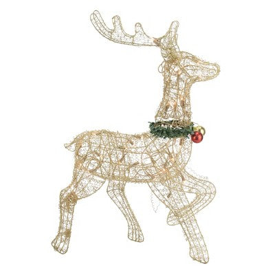  Northlight 25.5" Gold Lighted Prancing Reindeer Christmas Outdoor Decoration