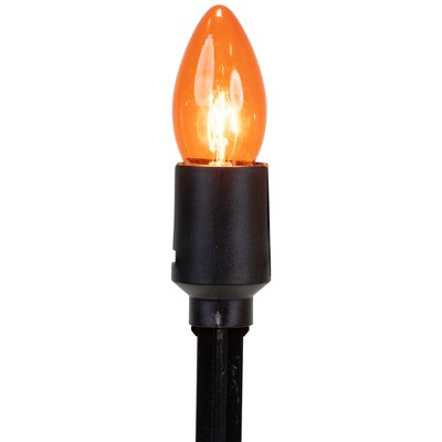  Northlight C9 Halloween Pathway Markers - Orange - 8.75' Black Wire - Set Of 10