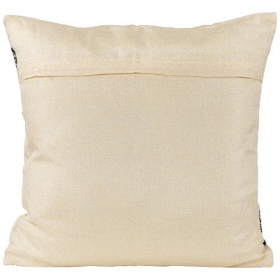  Northlight 20" Black And Cream Textured Block Handloom Woven Outdoor Square Throw Pillow