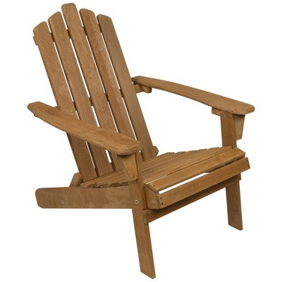  Northlight 36" Natural Stained Classic Folding Wood Adirondack Chair