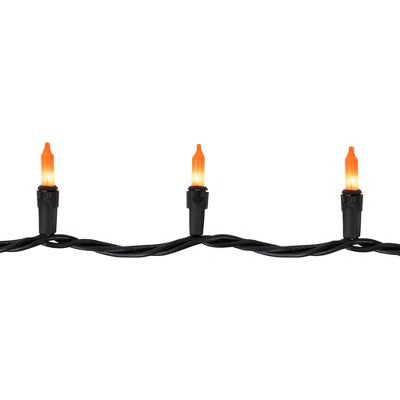  Northlight Mini Christmas Light Set - Orange - 20.25' Black Wire - 100ct