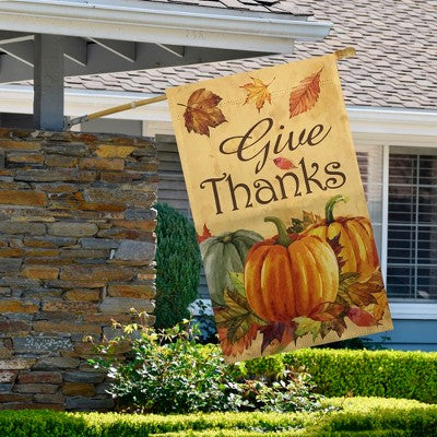  Northlight Give Thanks Autumn Harvest Outdoor House Flag 28" X 40"