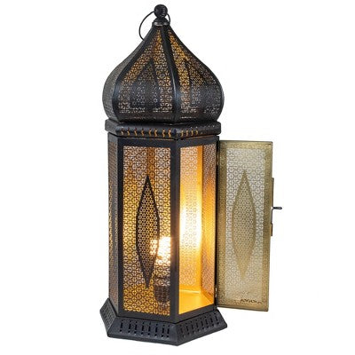  Northlight 23.5" Black And Gold Moroccan Style Lantern Table Lamp