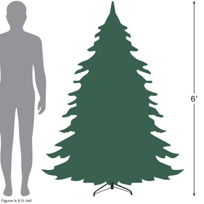  Northlight Pre-Lit Pencil Northern Balsam Fir Artificial Christmas Tree - 6' - Warm Clear LED Lights