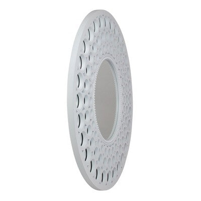  Northlight 24.75" White Cascading Circles Round Wall Mirror