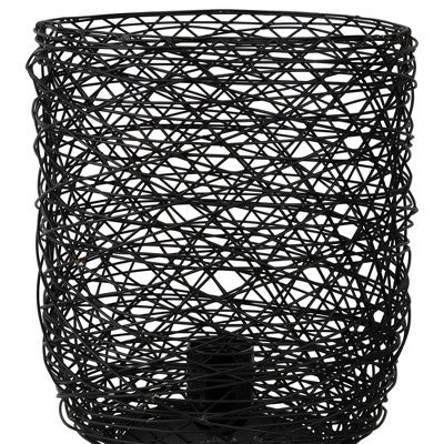  Northlight Basket Weave-Style Iron Table Lamp - 14.5" - Black