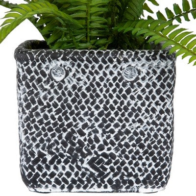  Northlight 20" Boston Fern Artificial Plant In Weathered Square Planter - Green/Gray