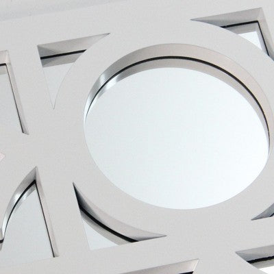  Northlight 29.5" White Framed Geometric Openwork Rectangular Wall Mirror