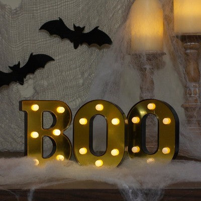  Northlight LED Lighted "BOO" Halloween Marquee Sign - 6.5" - Warm White