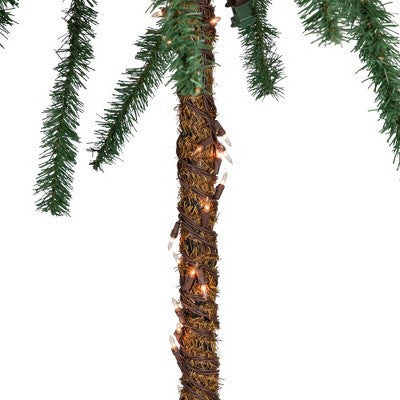  Northlight 6' Pre-Lit Artificial Tropical Outdoor Patio Palm Tree - Clear Lights