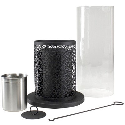 Northlight 19.75" Bio Ethanol Round Portable Tabletop Fireplace With Black Decorative Base
