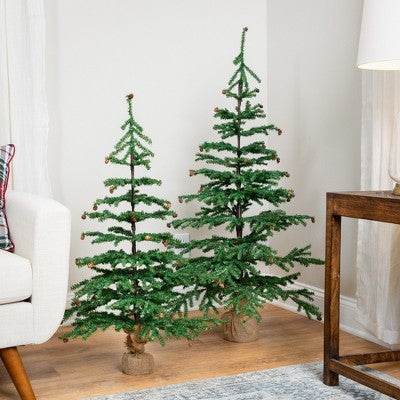  Northlight Medium Artificial Christmas Tree With Mini Pine Cones In Burlap Base - 3' - Unlit